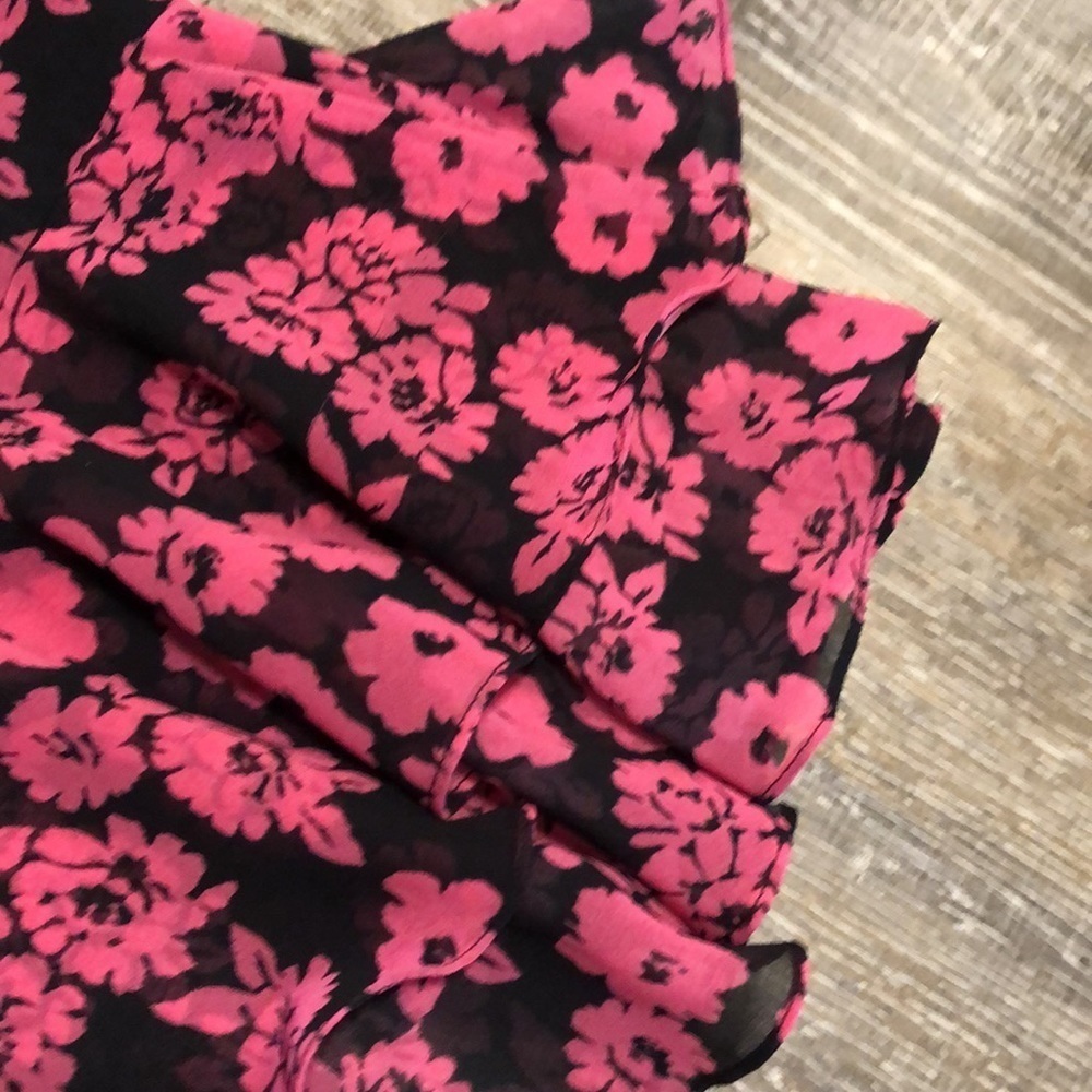 Milly Retro Floral Sleeveless Ruffled Hem Blouse 0 - Picture 3 of 5